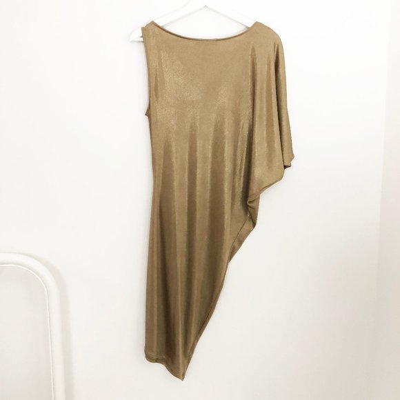 Stunning Greek Goddess Abrial Gold Draped Dress - Picture 8 of 9